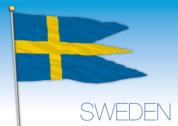 Vojenská Vlajka Švédsko Švédsko Vektorové Ilustrace — Stockový vektor