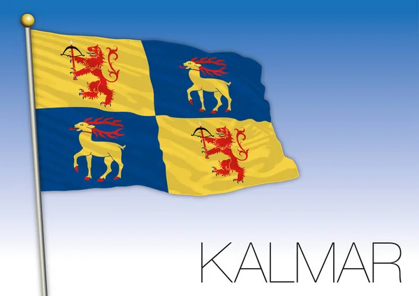 Kalmar Bandeira Regional Suécia Ilustração Vetorial — Vetor de Stock