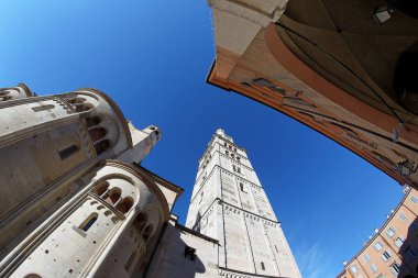 Modena, Emilia Romagna, İtalya, Piazza Grande, katedral ve Ghirlandina Kulesi, UNESCO Dünya Miras Listesi