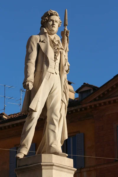 Modena Emilia Romagna Talya Piazza Roma Ciro Menotti Anıtı Unesco — Stok fotoğraf