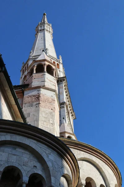 Modena Emilia Romagna Itália Piazza Grande Catedral Ghirlandina Torre Detalhes — Fotografia de Stock