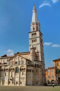 Modena, Emilia Romagna, İtalya, Piazza Grande, katedral ve Ghirlandina Kulesi, UNESCO Dünya Miras Listesi
