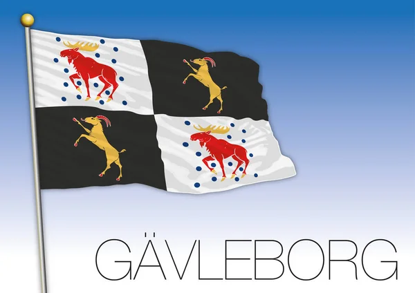 Gavleborg Regional Flag Suecia Vector Illustration — Vector de stock