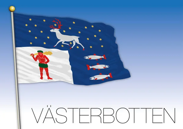 Vasterbotten 地域旗 スウェーデン ベクトル イラスト — ストックベクタ