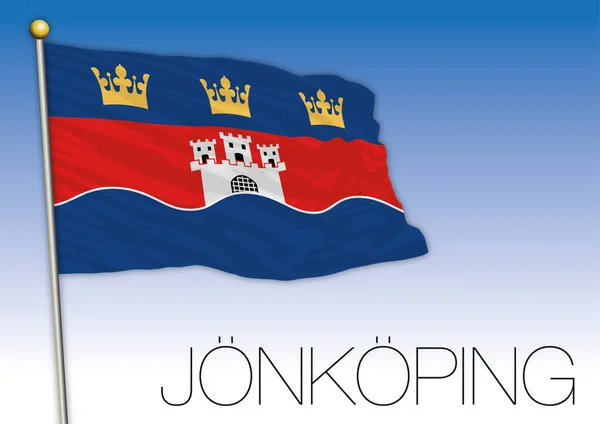 Jonkoping Regional Flag Suecia Vector Illustration — Vector de stock