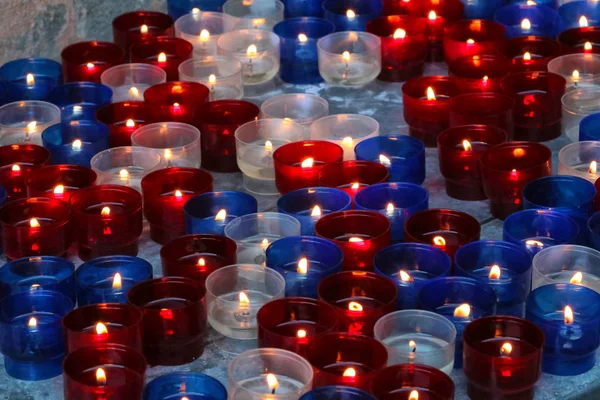 Velas Coloridas Santuário San Luca Bolonha Itália — Fotografia de Stock