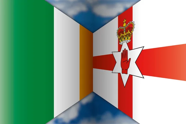 Eire Βόρεια Ιρλανδία Σημαίες Απεικόνιση Διάνυσμα — Διανυσματικό Αρχείο