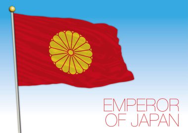 Japonya İmparatoru bayrağı, Japonya, vektör illüstrasyon