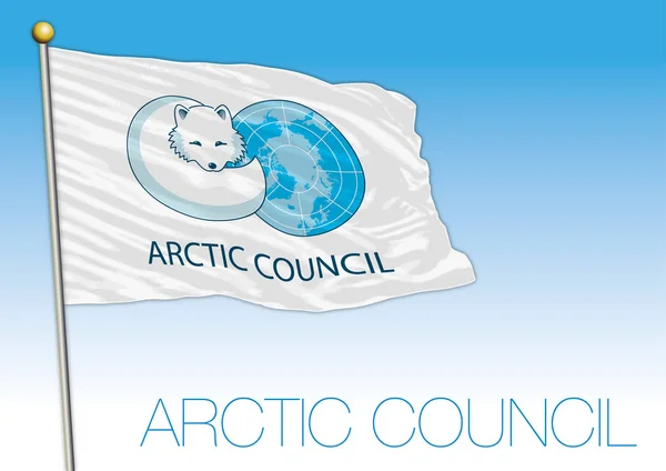 Arctic Council International Organization Flag Vector Illustration — Stock Vector