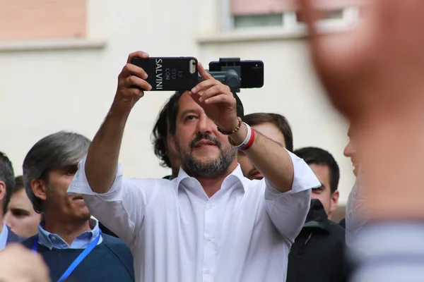 Modena Italien Mai 2019 Matteo Salvini Öffentliche Politische Konferenz Lega — Stockfoto