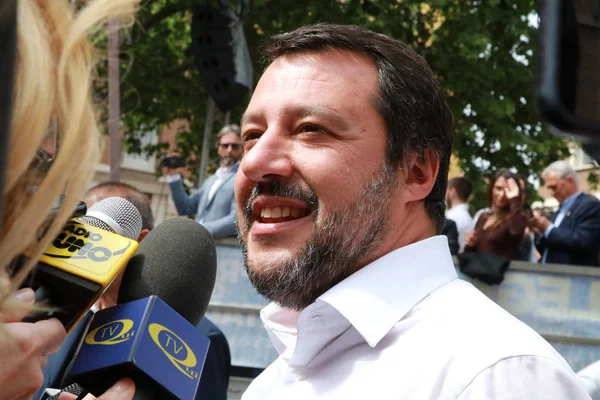 Modena Itálie Květen 2019 Matteo Salvini Veřejná Politická Konference Lega — Stock fotografie