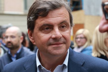 Carlo Calenda, Modena - İtalya - 4 Mayıs 2019: kamu siyaset konferansı Pd partisi