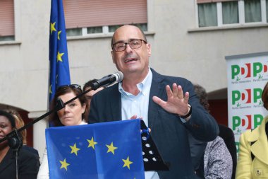 Nicola Zingaretti - Modena - İtalya, 4 Mayıs 2019: Nicola Zingaretti Pd sekreteri, halk siyaset konferansı Demokrat Parti