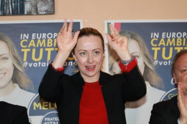 Giorgia Meloni - Modena - İtalya, 6 Mayıs 2019 - kamu siyaset konferansı Fratelli ditalia partisi