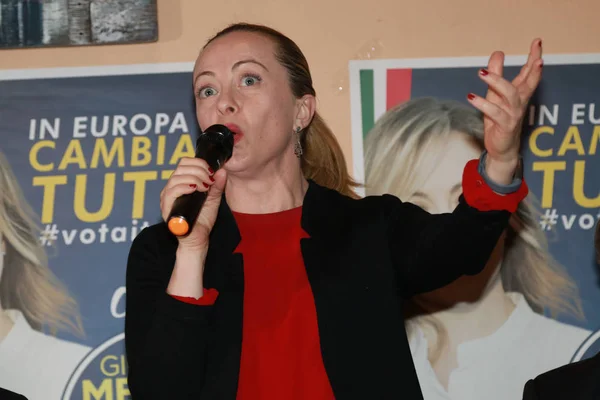 ジョルジア メローニ モデナ イタリア 2019年5月6日 公共政治会議フラテッリ ディタリア党 — ストック写真