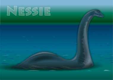 Nessie, monster of Lock Ness lake, vector illustration, Scotland clipart