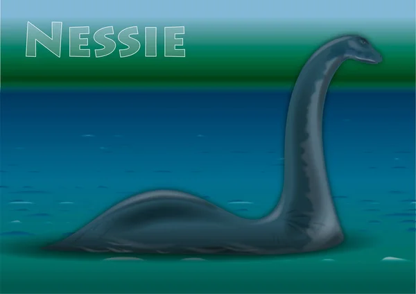 Nessie Monstro Lock Ness Lago Ilustração Vetorial Escócia — Vetor de Stock