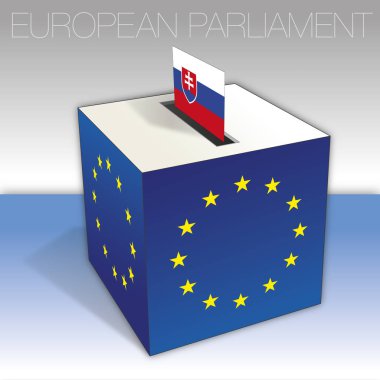 Slovakya, oy sandığı, Avrupa parlamentosu seçimleri, bayrak ve ulusal semboller, vektör illüstrasyon
