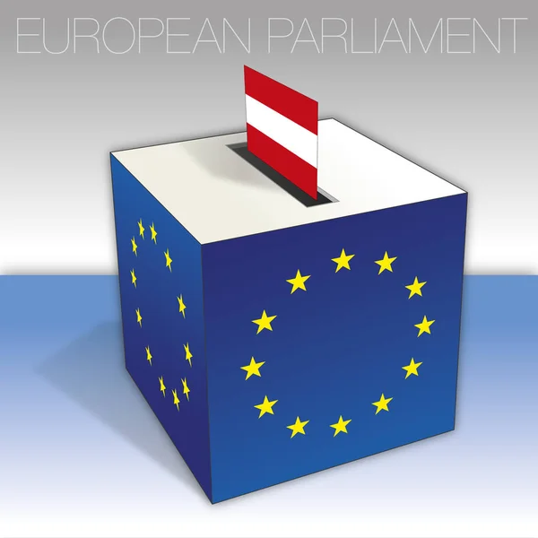 Austria Seggio Elettorale Elezioni Europee Bandiera Simboli Nazionali Illustrazione Vettoriale — Vettoriale Stock