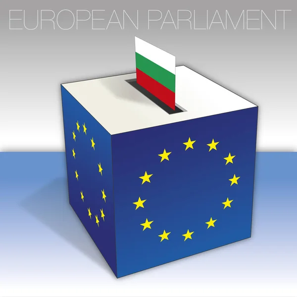 Bulgaria Voting Box European Parliament Elections Flag National Symbols Vector — Stock Vector