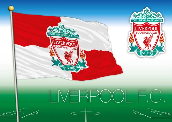 Liverpool Flaga Symbol Brytyjska Drużyna Piłkarska Ilustracja Wektorowa — Wektor stockowy