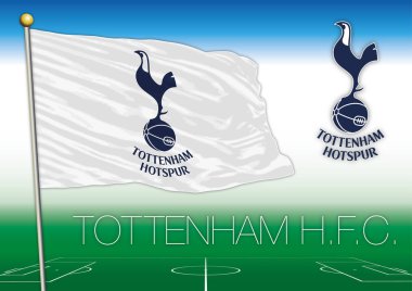 Tottenham Hfc bayrak ve sembolü, İngiliz futbol takımı, vektör illüstrasyon