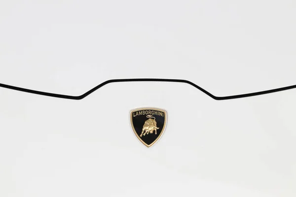 Modena Italia Toukokuu 2019 Motor Valley Fest Näyttely Lamborghinin Logo — kuvapankkivalokuva