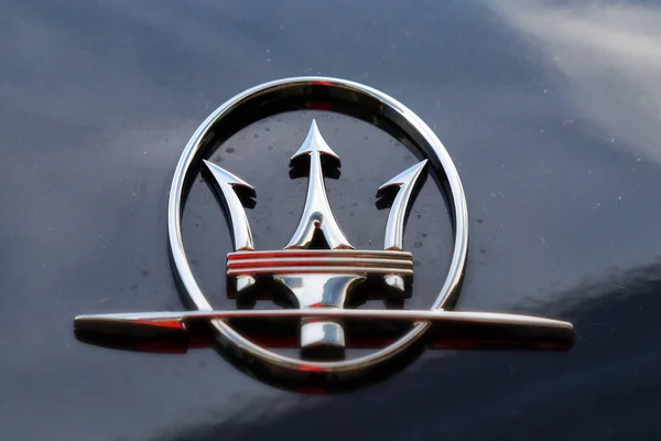 Modena Italy May 2019 Motor Valley Fest Exhibition Maserati Logo — Stock Photo, Image