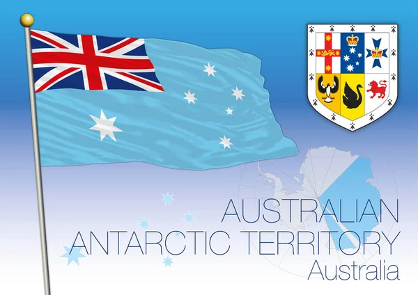 Vlajka Australské Antarktické Teritoria Jižní Pól Austrálie Vektorová Ilustrace — Stockový vektor
