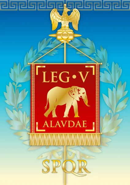 Legio Alaudae Ancienne Enseigne Bannière Légion Empire Romain Illustration Vectorielle — Image vectorielle
