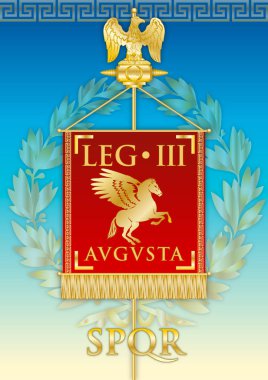 Legio III Augusta, antik Roma İmparatorluğu 'nun afiş lejyonu öğretir, vektör illüstrasyon