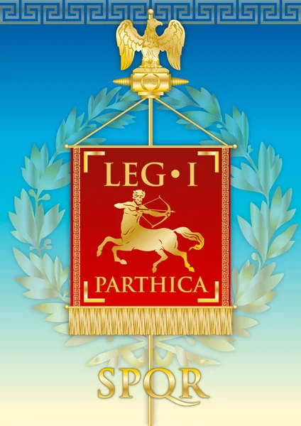 Лесто Партекка Стародавній Викладає Банер Легіон Римської Імперії Векторну Ілюстрацію — стоковий вектор