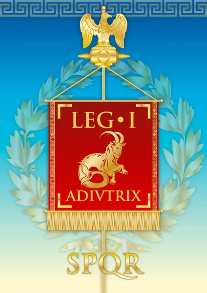 Legio Adiutrix Ancienne Enseigne Bannière Légion Empire Romain Illustration Vectorielle — Image vectorielle