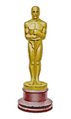 Oscar ödülü, çokgen vektör grafik detaylandırma, editoryal