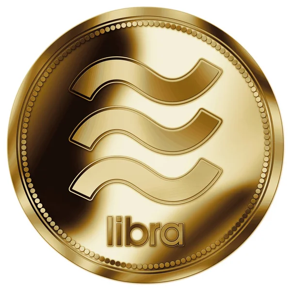 Libra Facebook Currency Simbol Fantasy Gold Coin Illustration — Stock Photo, Image