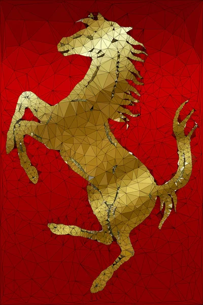 Лошадиный Символ Ferrari Полигональная Графическая Разработка Векторная Иллюстрация — стоковый вектор