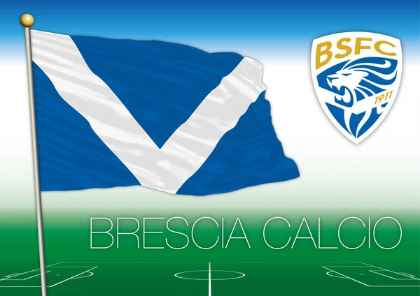 Brescia Calcio Clube Futebol Bandeira Brasão Armas —  Vetores de Stock