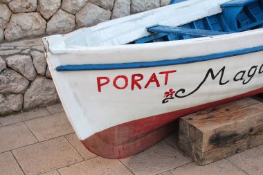 Krk adası, Hırvatistan, dalmaçya turistik yer, Avrupa, Porat gemi detay