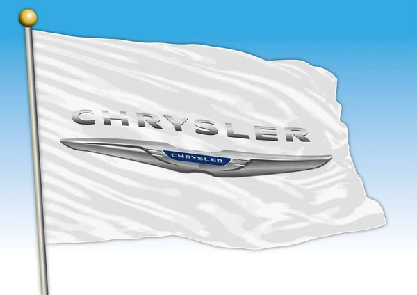 Автомобильная Промышленность Chrysler Флаг Логотипом Иллюстрация — стоковый вектор