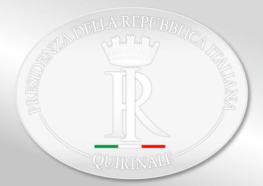 İtalya Cumhuriyeti Cumhurbaşkanı oval arması, vektör illüstrasyon
