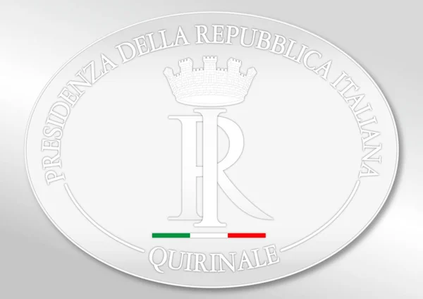 Escudo Armas Oval Del Presidente República Italiana Ilustración Vectorial — Vector de stock