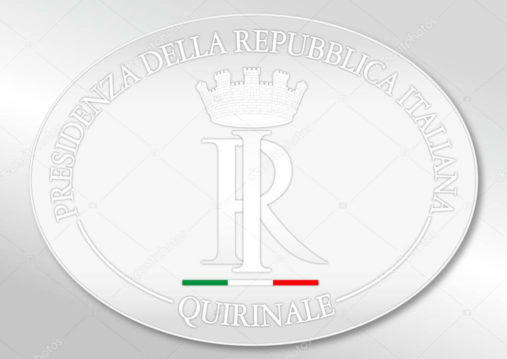 Oval coat of arms of the President of the Italian Republic, vector illustration