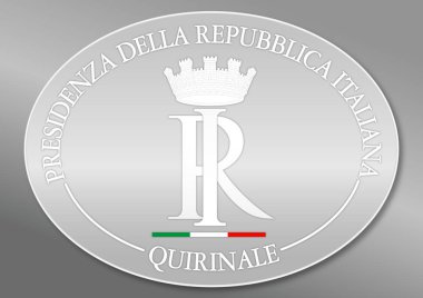 İtalya Cumhuriyeti Cumhurbaşkanı oval arması, vektör illüstrasyon