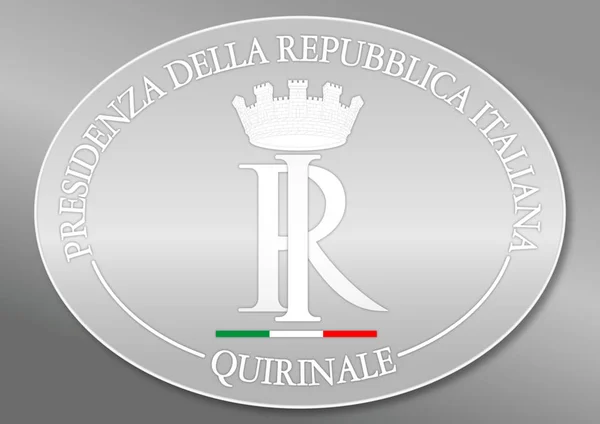 Oval Vapensköld Presidenten Den Italienska Republiken Vektor Illustration — Stock vektor