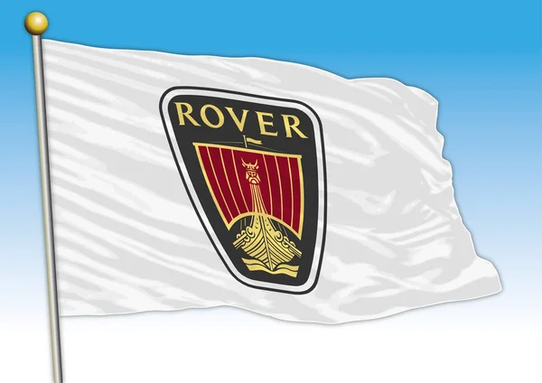 Industrie Automobile Rover Drapeau Avec Logo Illustration — Image vectorielle