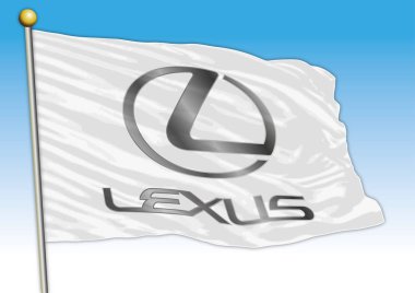 Lexus otomobil endüstrisi, logolu bayrak, illüstrasyon