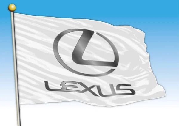 Indústria Automobilística Lexus Bandeira Com Logotipo Ilustração — Vetor de Stock