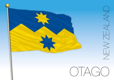 Otago ilçe bayrağı, vektör illüstrasyon, Yeni Zelanda