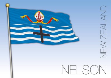 Nelson bayrağı, Yeni Zelanda, vektör illüstrasyon