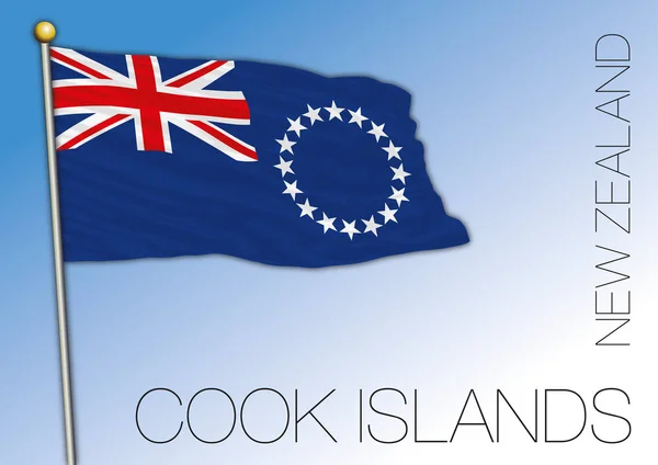 Kochinseln Flagge Neuseeland Vektorillustration — Stockvektor